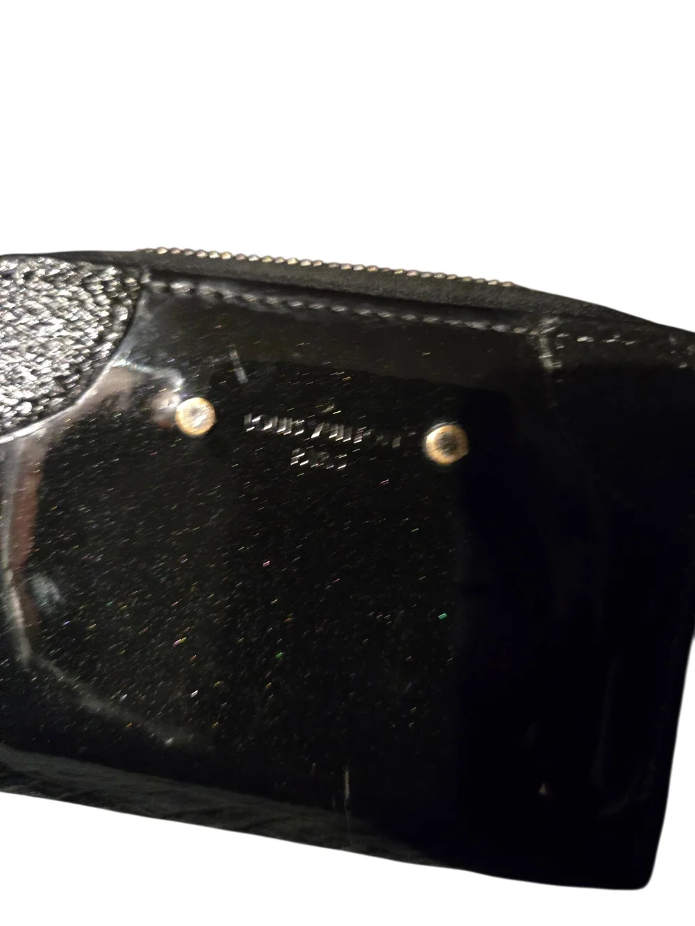 Louis Vuitton Small Black Patent Leather Zip Wallet